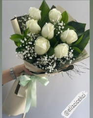 7 Beyaz Gül Buket
