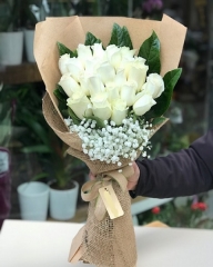 21 Adet Beyaz Gül
